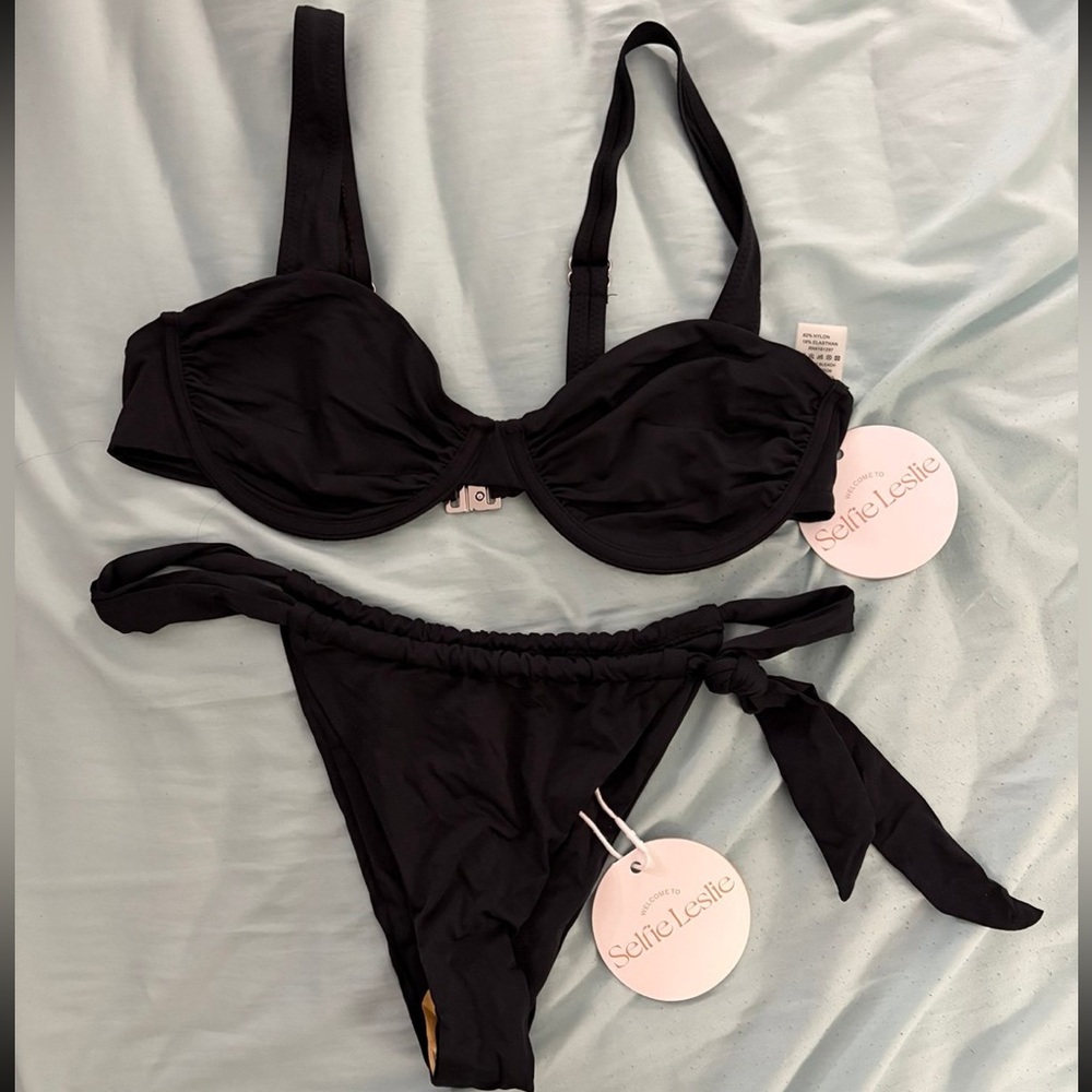 Selfie Leslie Black Bikini Set NWT